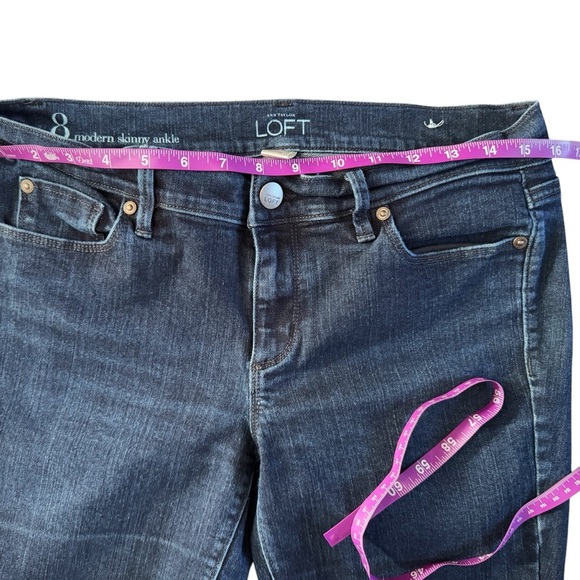 LOFT Ann Taylor Modern skinny ankle Women's Blue Jeans size 8 #785 - Picture 5 of 10
